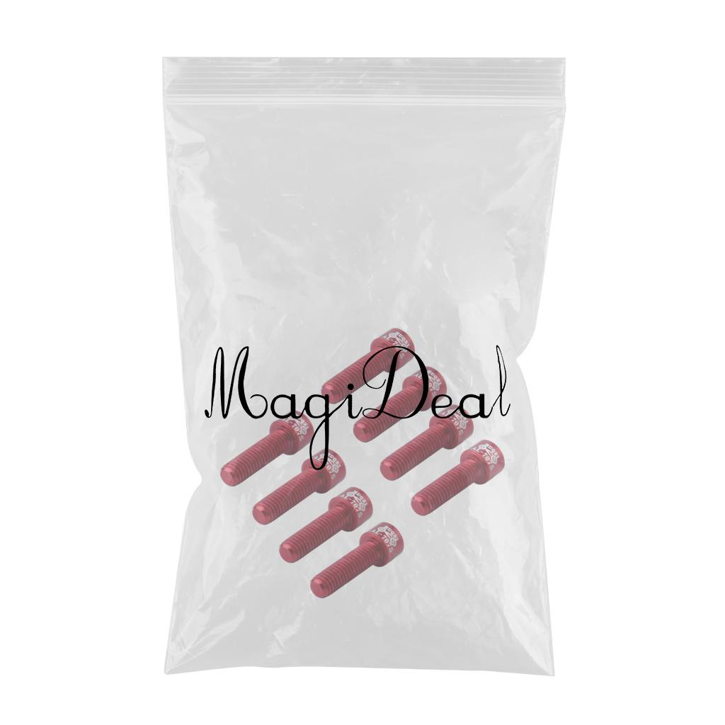 8pcs Road Bicycle Handlebar Stem Screw Aluminum Alloy M5*17MM Bolts Red