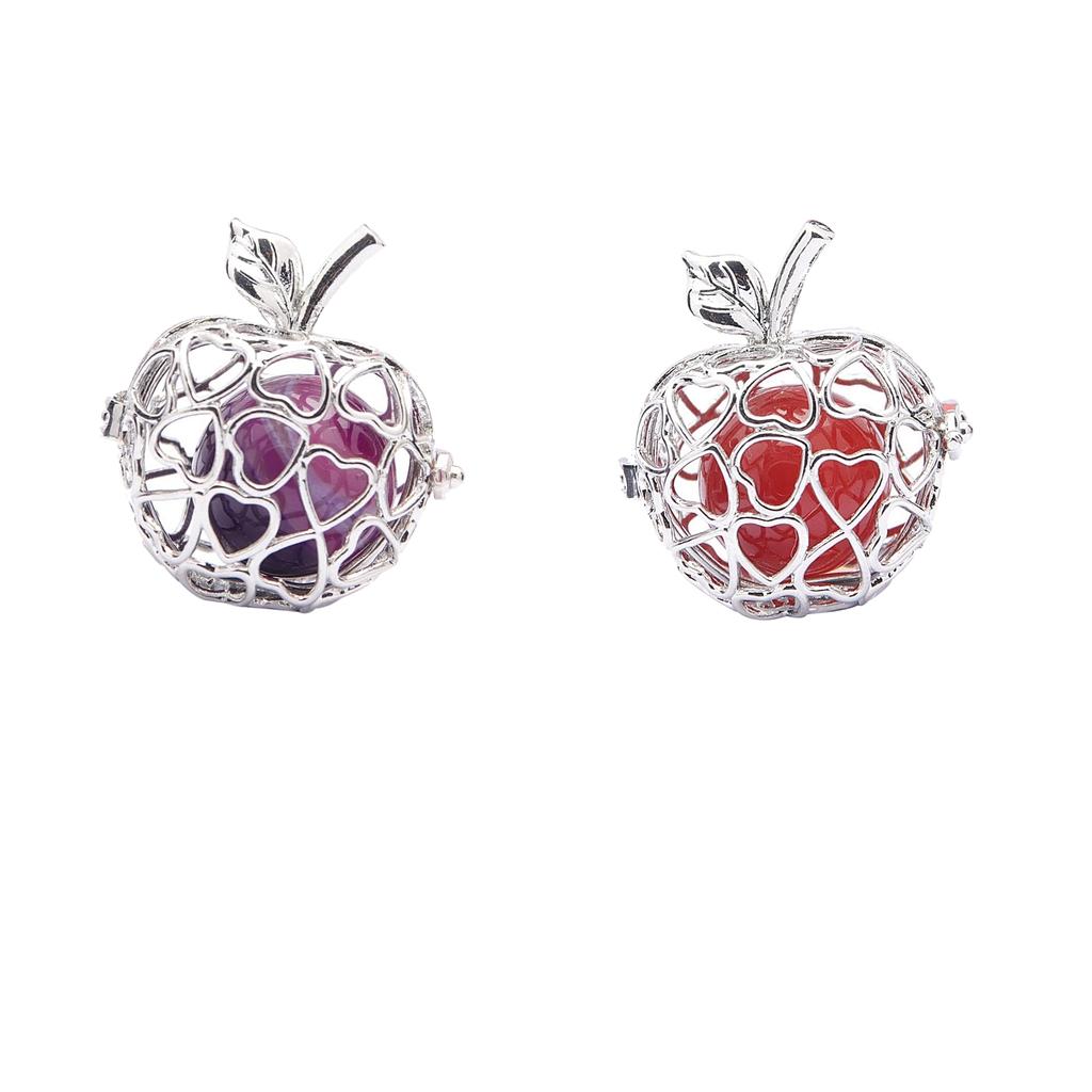 Apple Natural Agate Cages Pendants Jewelry Making Essential Locket Pendants