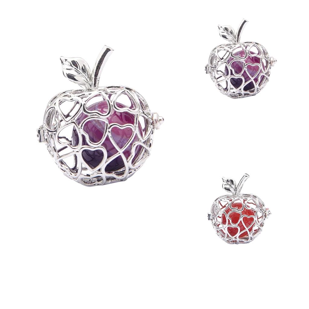 Apple Natural Agate Cages Pendants Jewelry Making Essential Locket Pendants