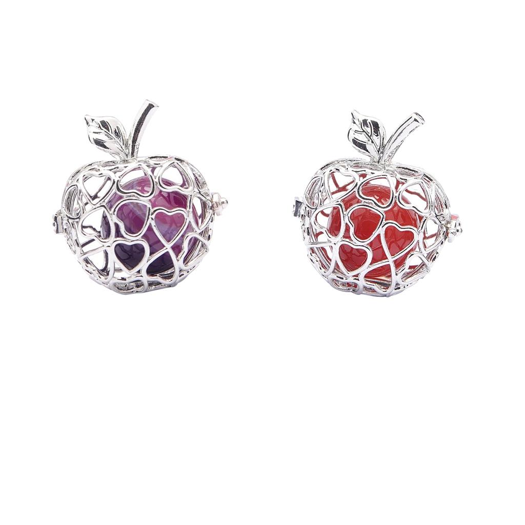 Apple Natural Agate Cages Pendants Jewelry Making Essential Locket Pendants
