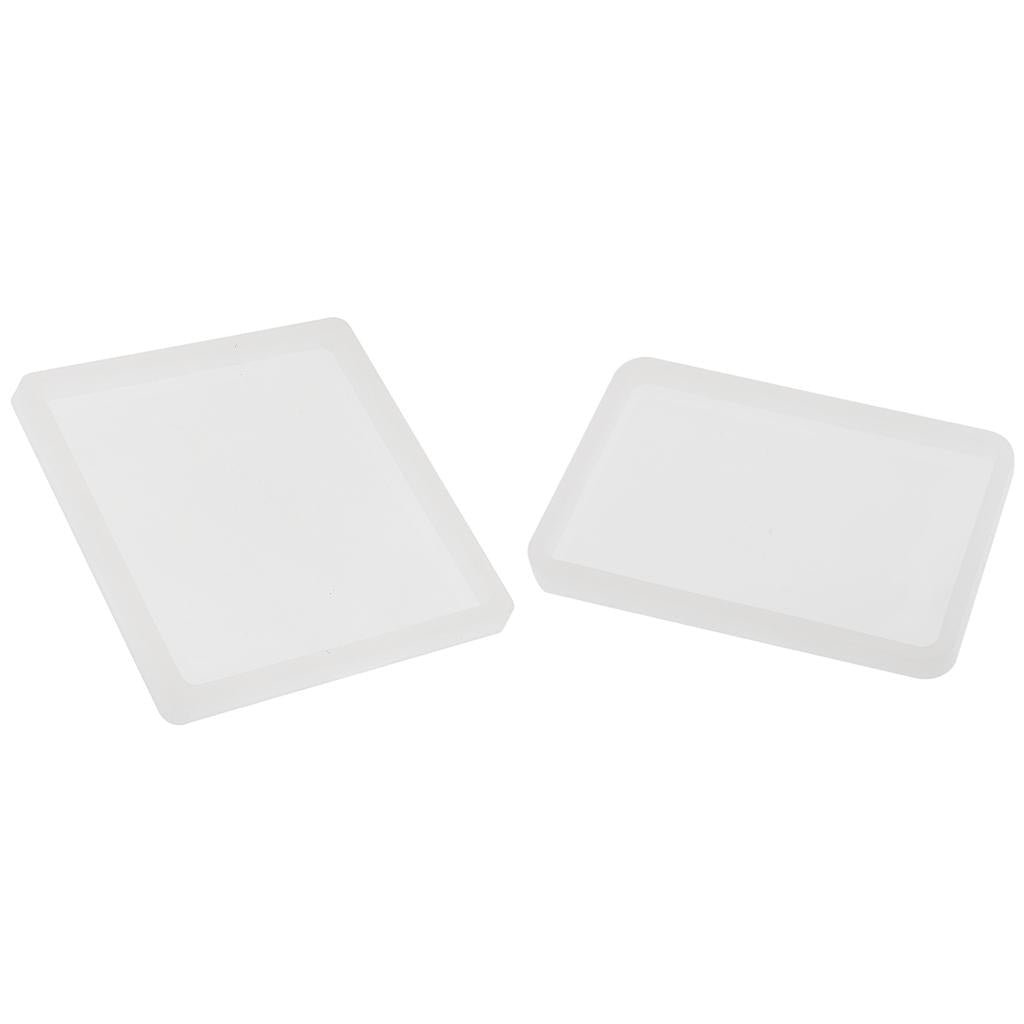 2x Silicone Mould Ornament Resin Craft Making Molds Rectangle and Square