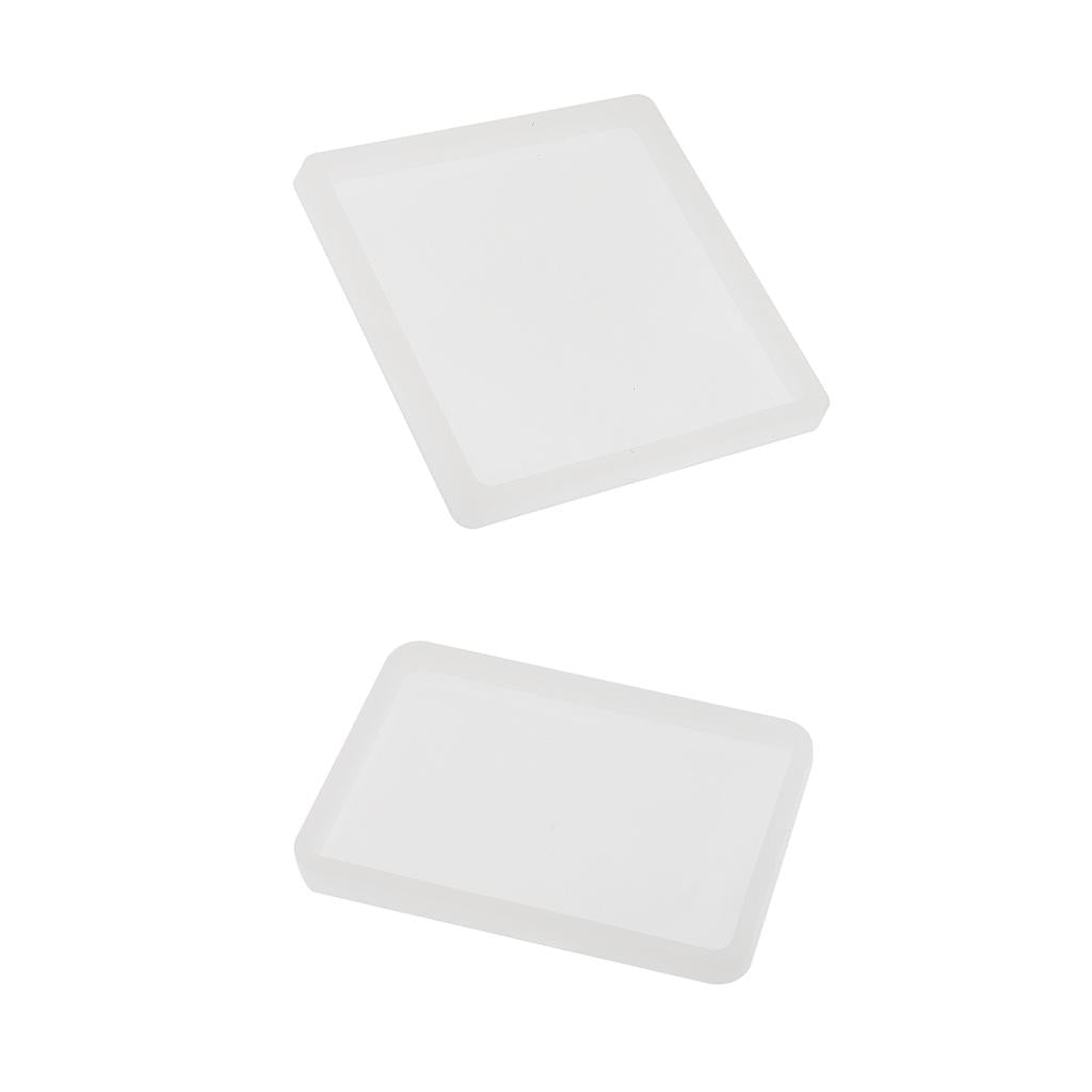 2x Silicone Mould Ornament Resin Craft Making Molds Rectangle and Square