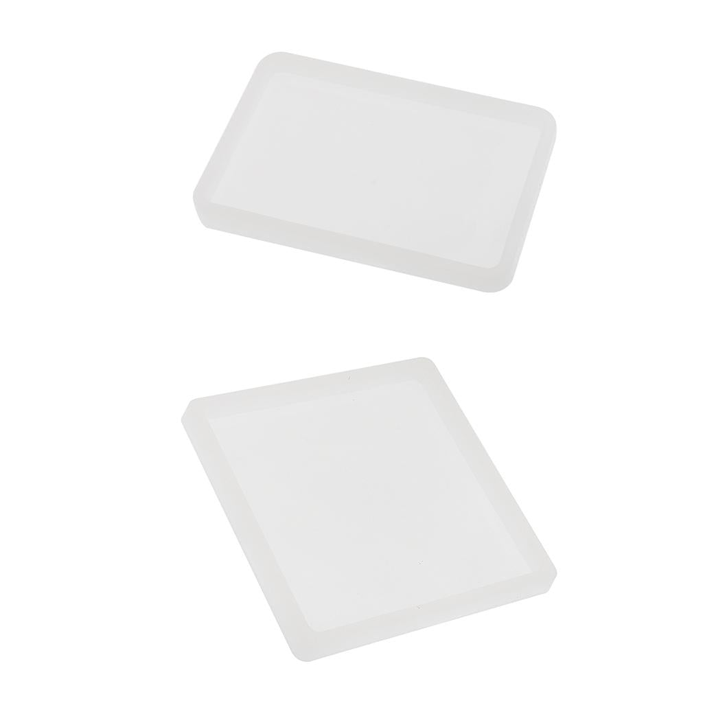 2x Silicone Mould Ornament Resin Craft Making Molds Rectangle and Square