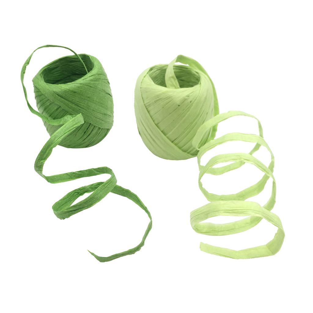 2 Rolls 20m Raffia Paper Ribbon Gift Package String Scrapbooking ASSORTED