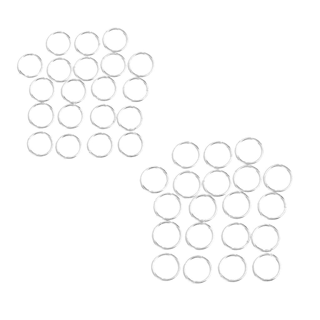 40x S925 Sterling Silver Soldered Closed Jump Rings Jewelry Findings 3mm&4mm