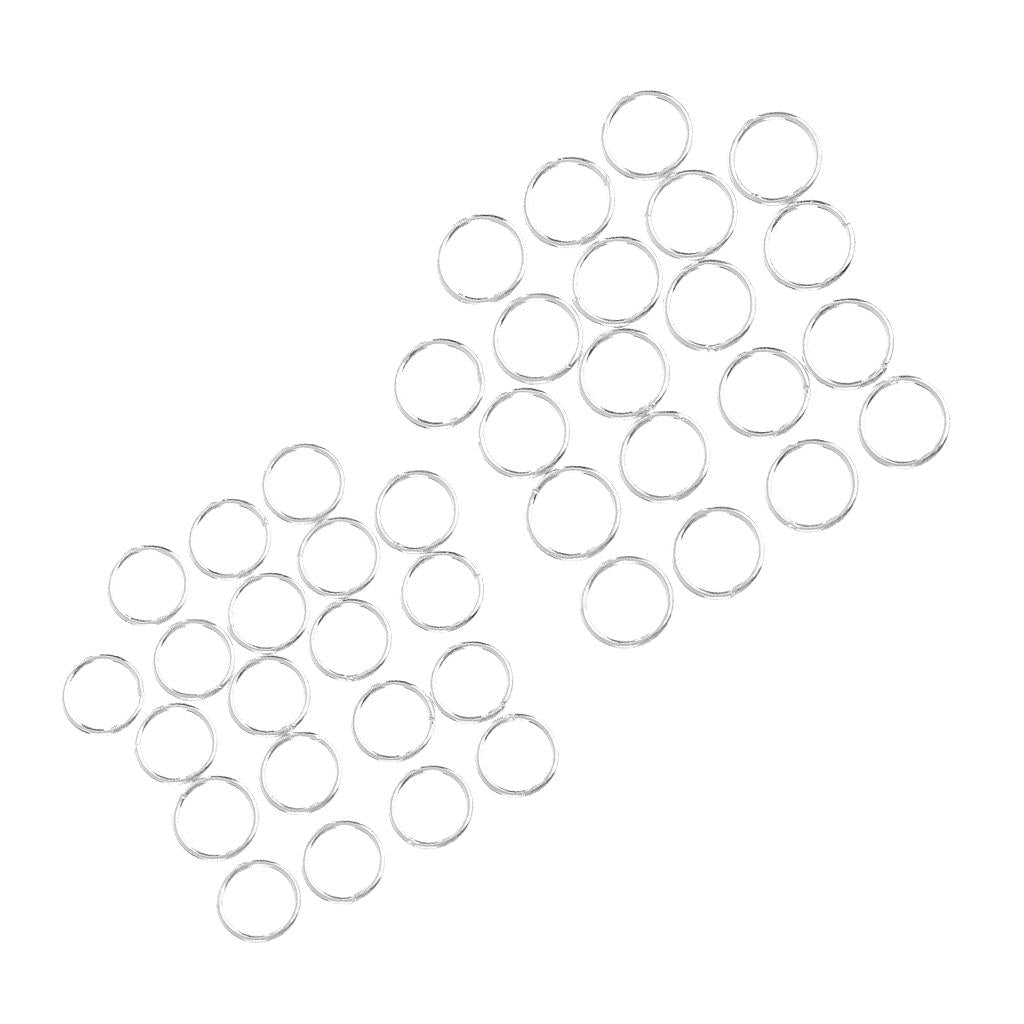 40x S925 Sterling Silver Soldered Closed Jump Rings Jewelry Findings 3mm&4mm