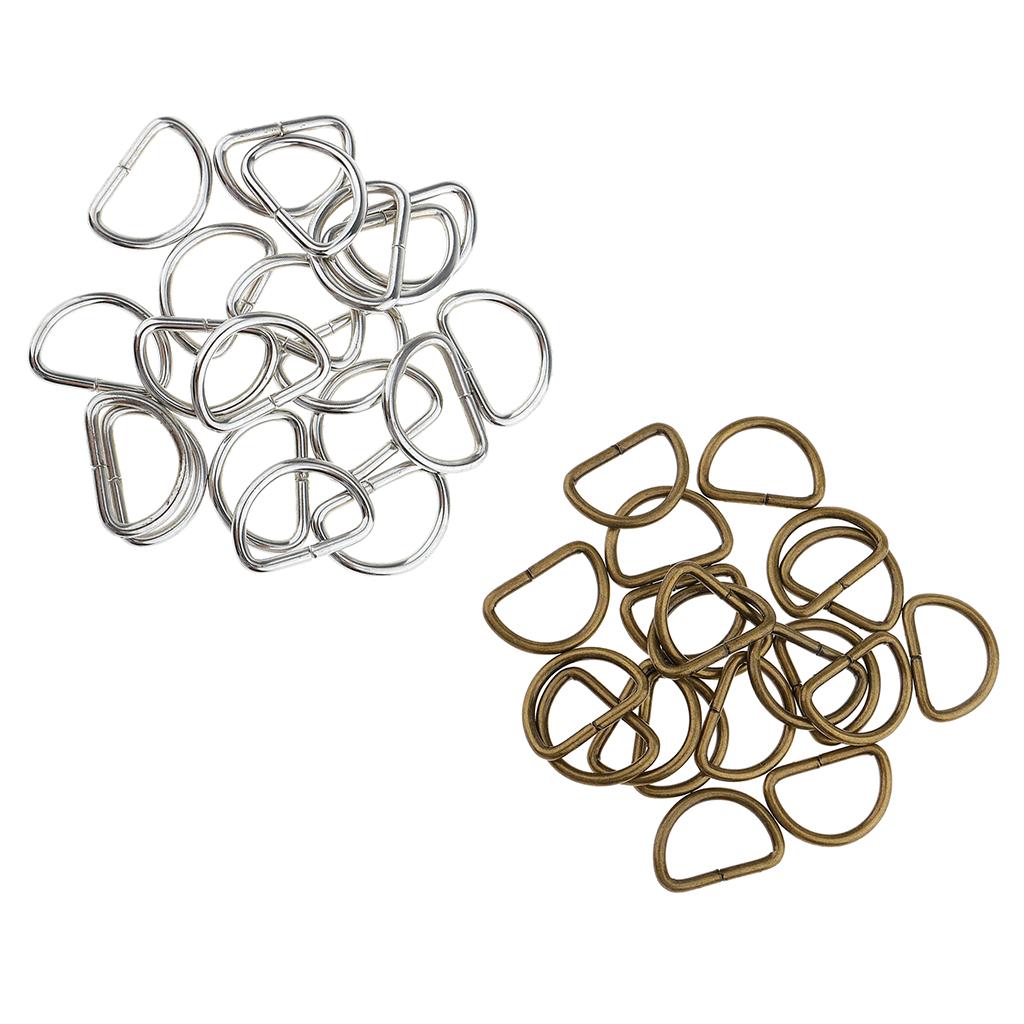 200pcs Alloy DIY D Rings Dee Rings for Crafts Webbing Strapping 15x10x2mm