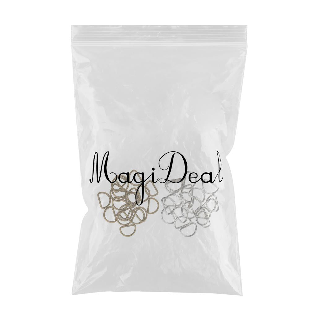 200pcs Alloy DIY D Rings Dee Rings for Crafts Webbing Strapping 15x10x2mm