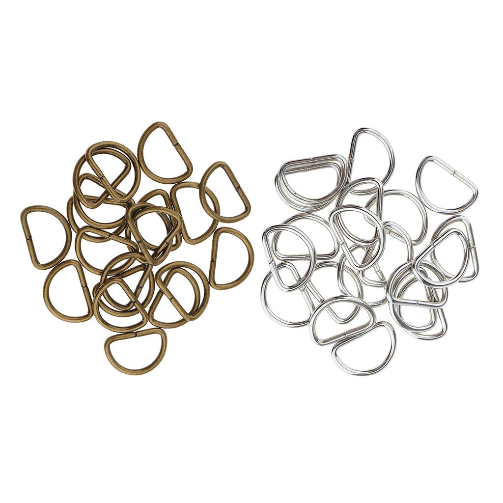 200pcs Alloy DIY D Rings Dee Rings for Crafts Webbing Strapping 15x10x2mm
