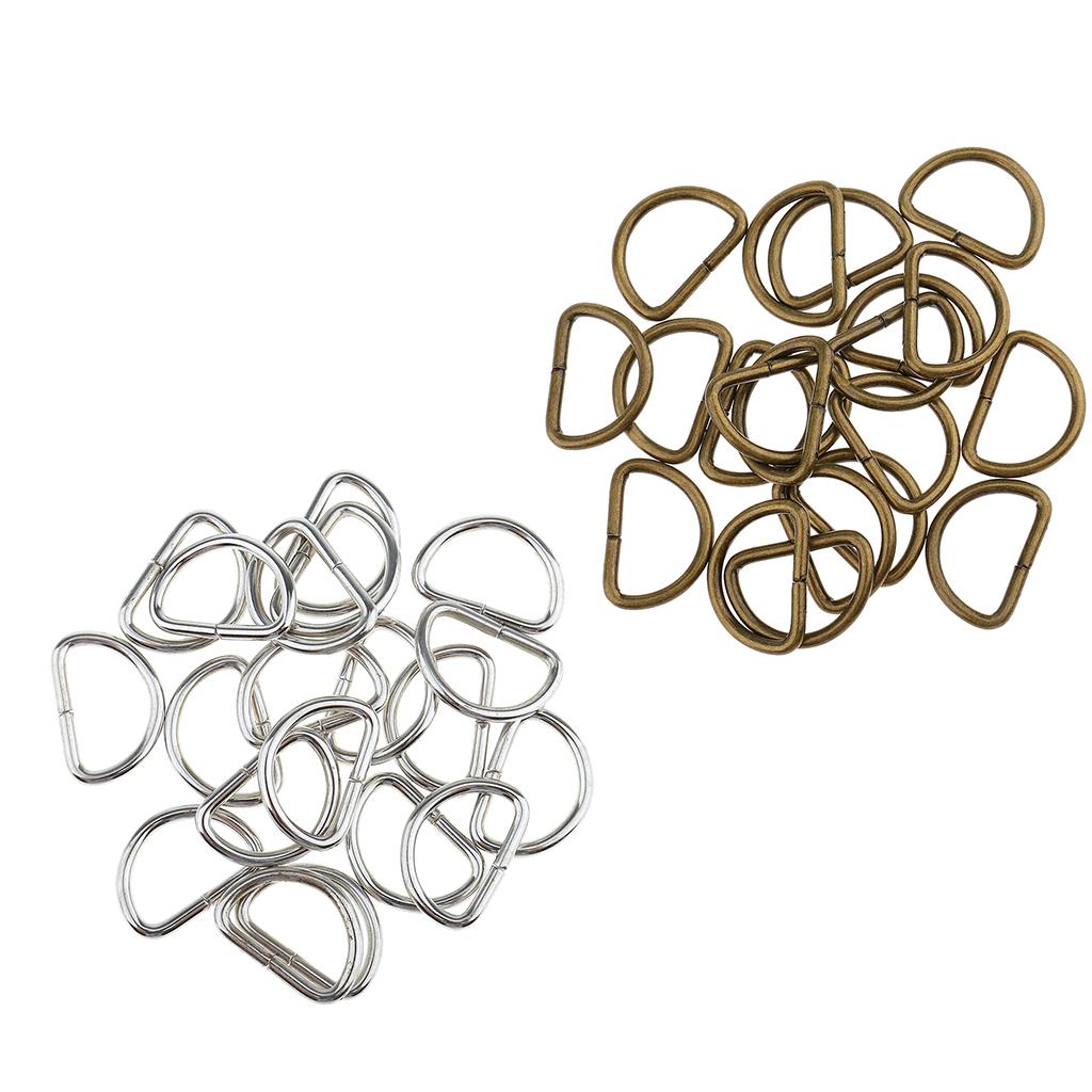 200pcs Alloy DIY D Rings Dee Rings for Crafts Webbing Strapping 15x10x2mm