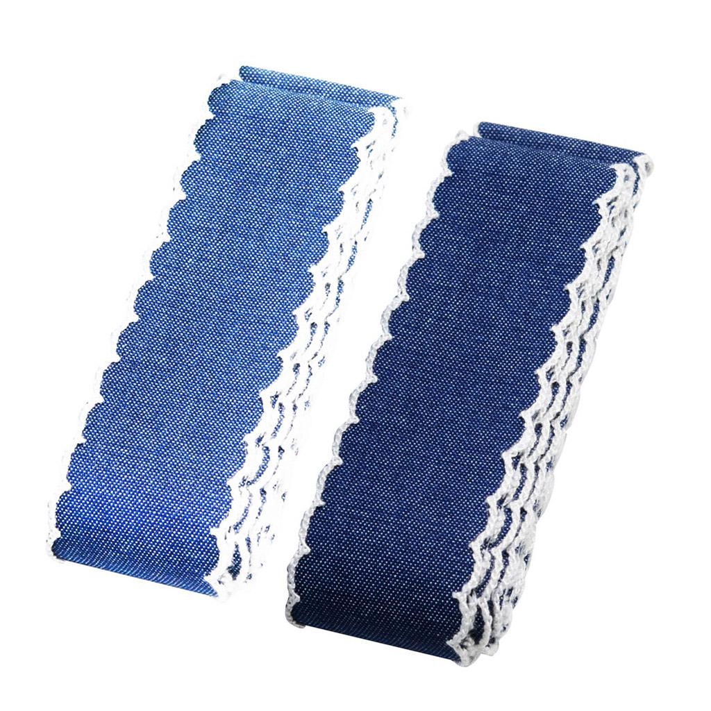 4 Yards Denim Laced Ribbon For DIY Hair Bows Decorative Ribbon Sewing Bands