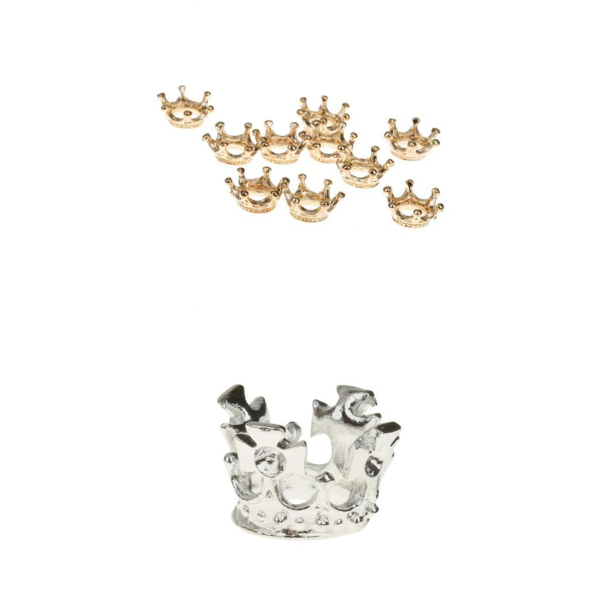 20Pcs Metal Crown Shape Charms Beads Jewelry Making Findings Assorted Size