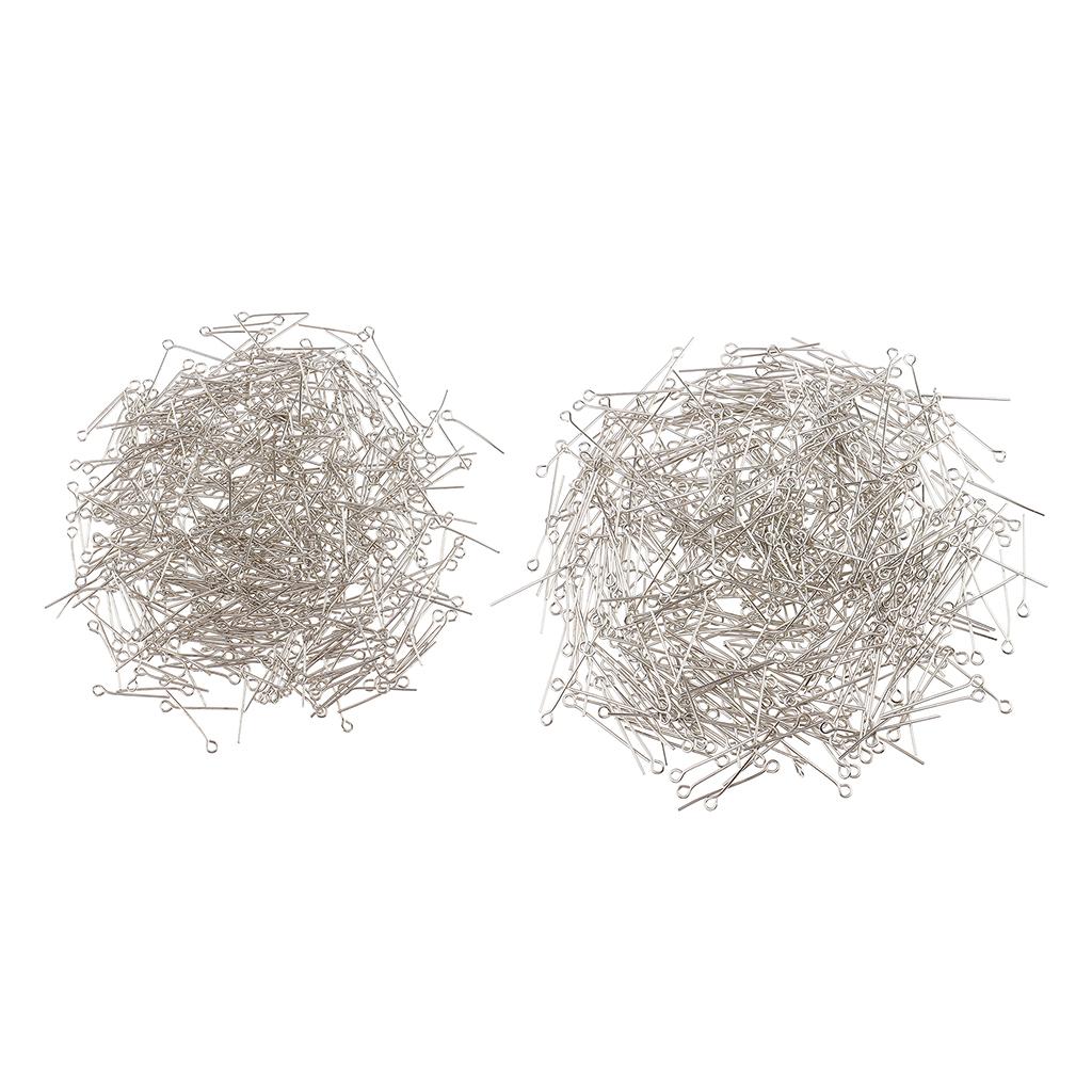 1000Pc Mixed Silver Eye Pins Findings Head Pins 20mm&26mm,DIY Jewelry Making