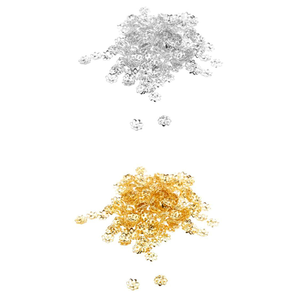 600x 6mm Vintage Copper Plated Flower Bead Caps Jewelry Making Gold & Silver