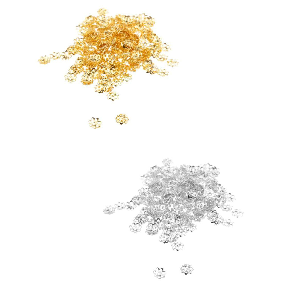600x 6mm Vintage Copper Plated Flower Bead Caps Jewelry Making Gold & Silver