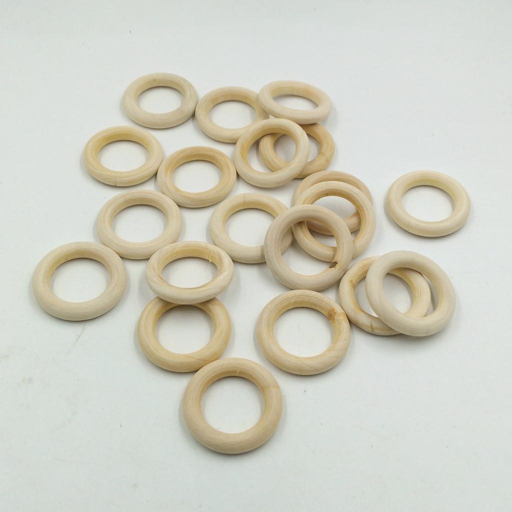 40 Pcs Natural Wood Loop Ring Wood Material for DIY Jewelry Findings 40&30mm