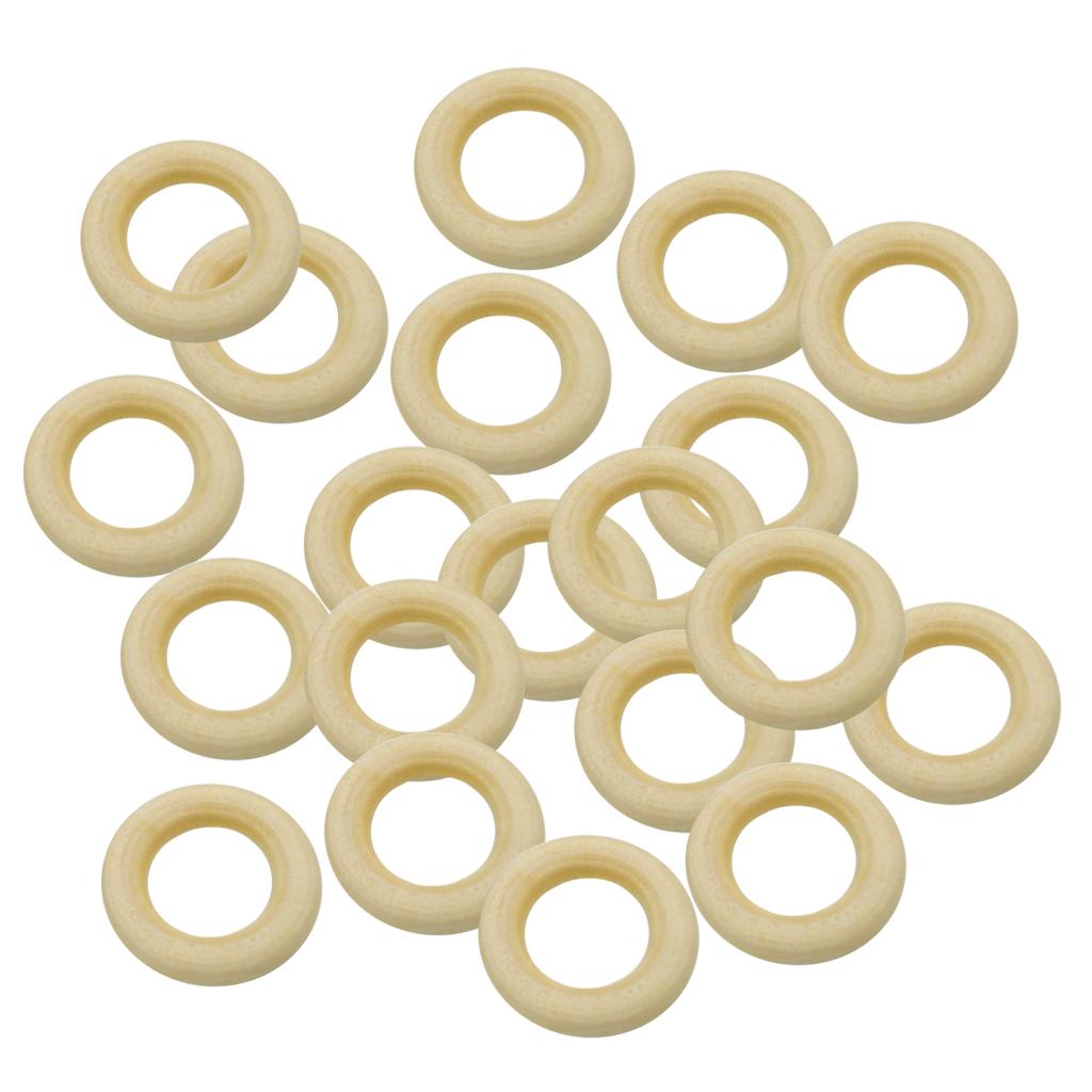 40 Pcs Natural Wood Loop Ring Wood Material for DIY Jewelry Findings 40&30mm