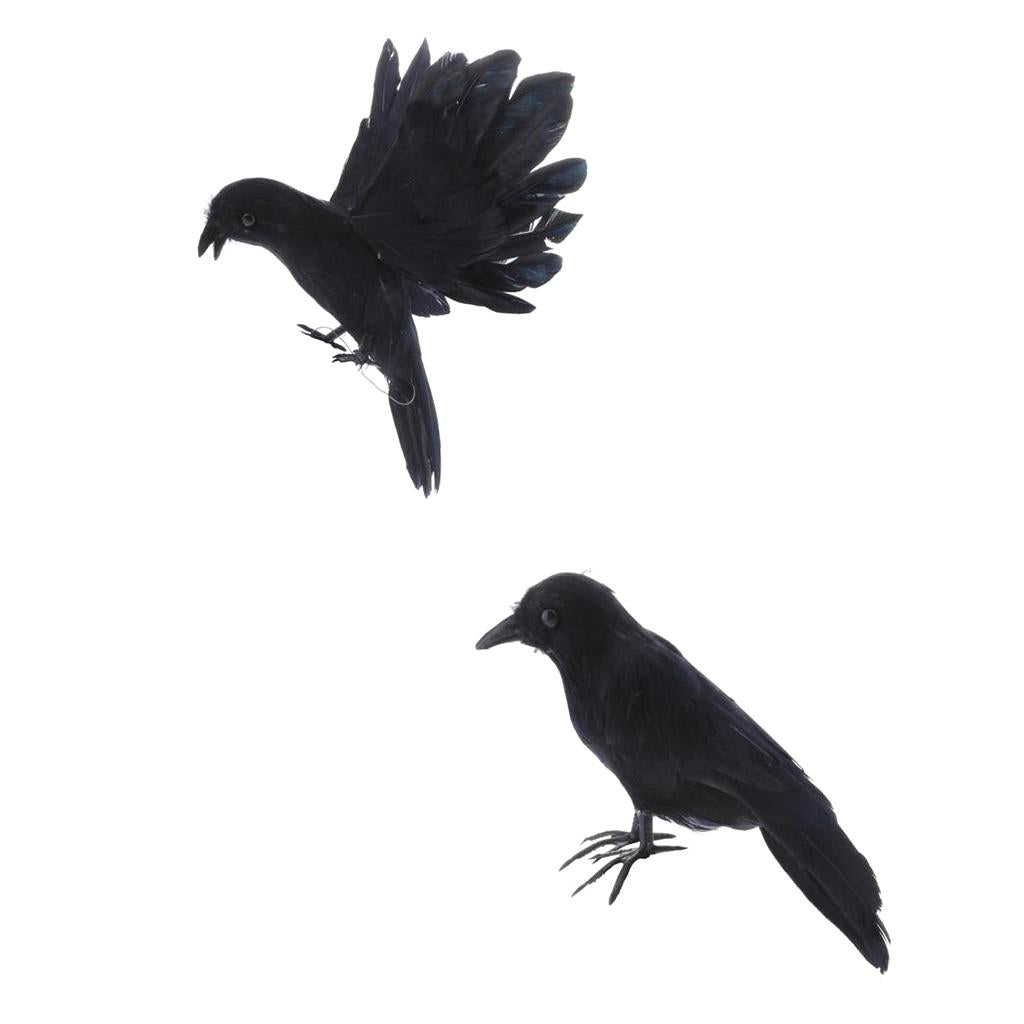 2pcs Artificial Realistic Woodland Birds for Outdoor Garden Home Decoration