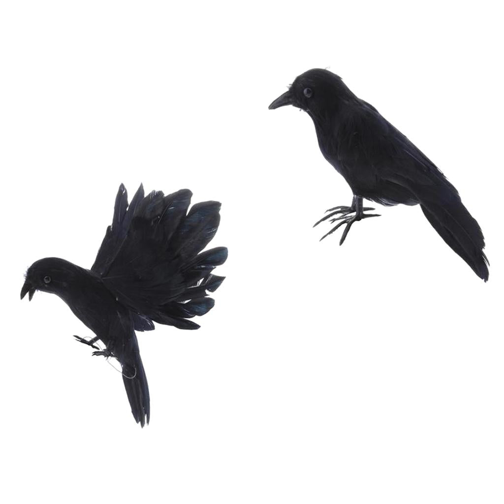 2pcs Artificial Realistic Woodland Birds for Outdoor Garden Home Decoration