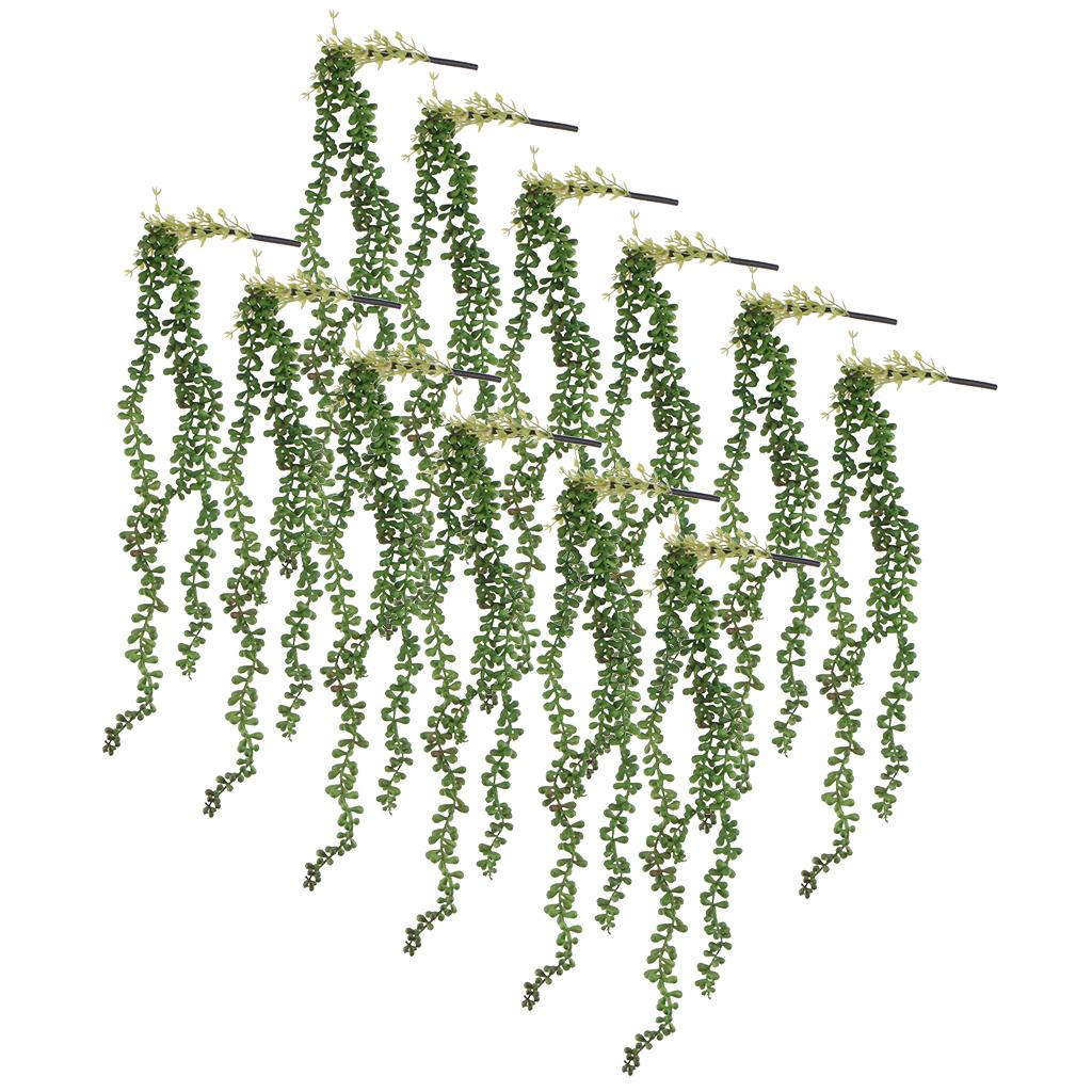 12x Artificial Flower String of Pearls Wall Hanging Succulents Plants Green