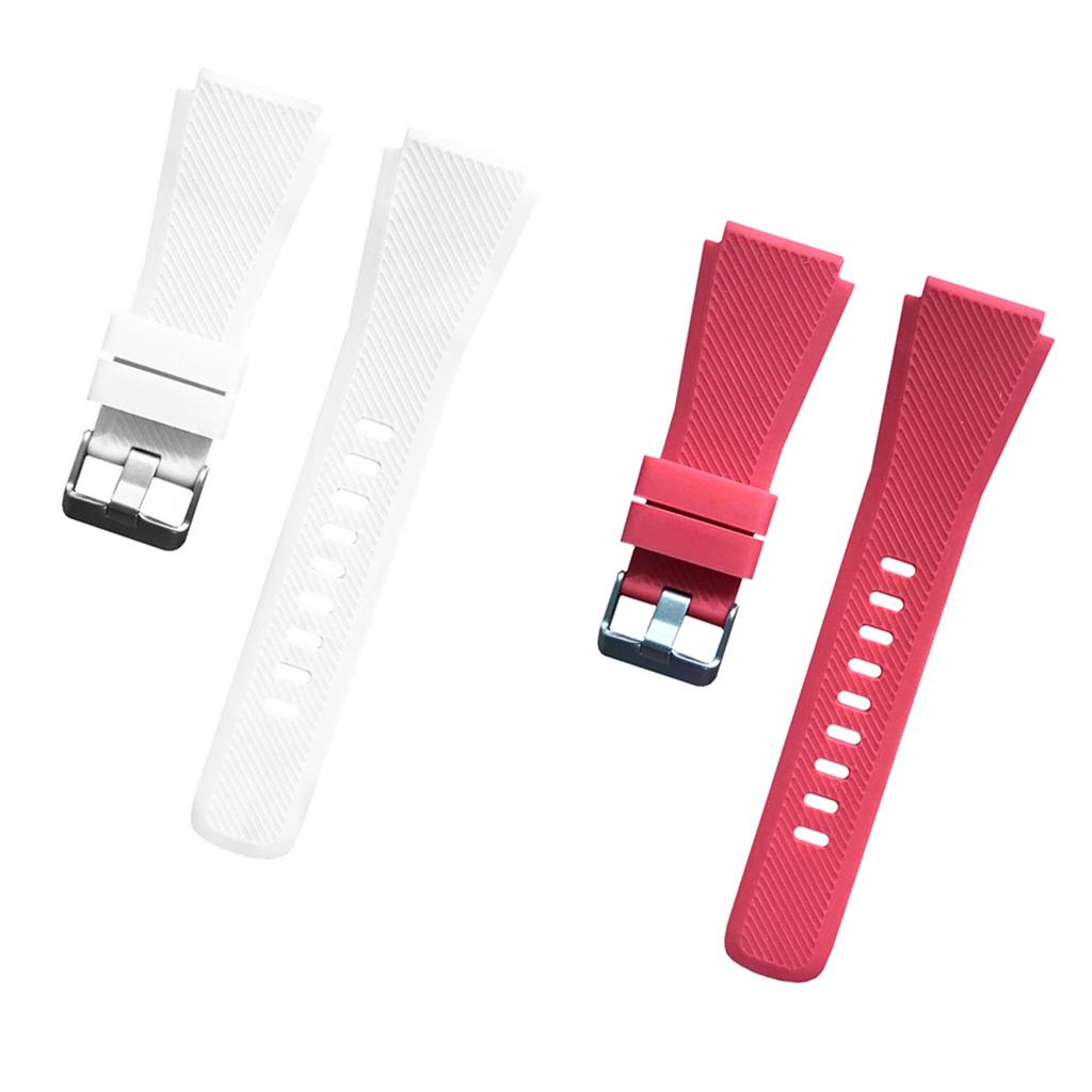 2 Pieces Replacement Silicone Band Strap For Samsung Gear S3 22mm Band