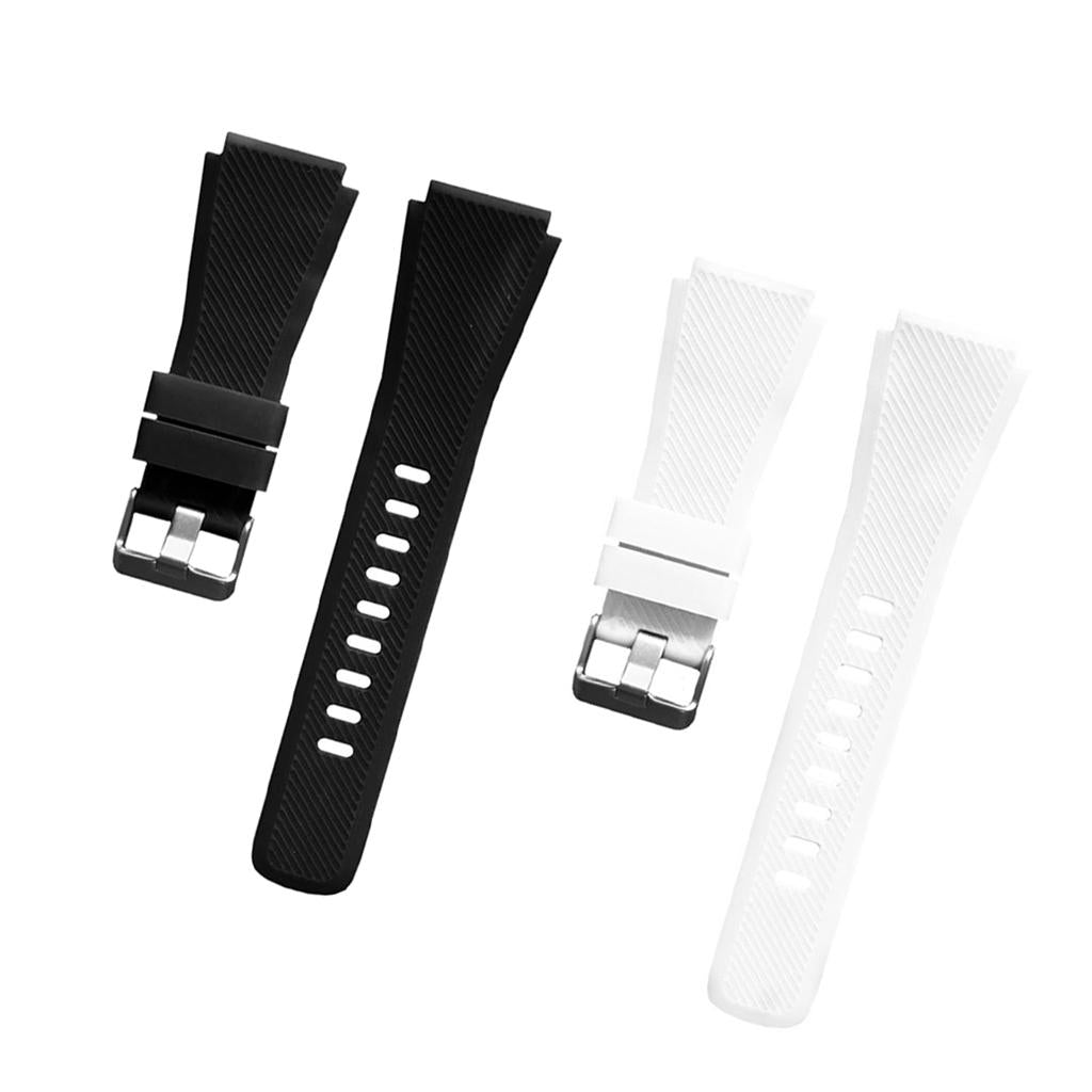 2 Pieces Watch Silicone Band Strap For Samsung Gear S3 22mm Band