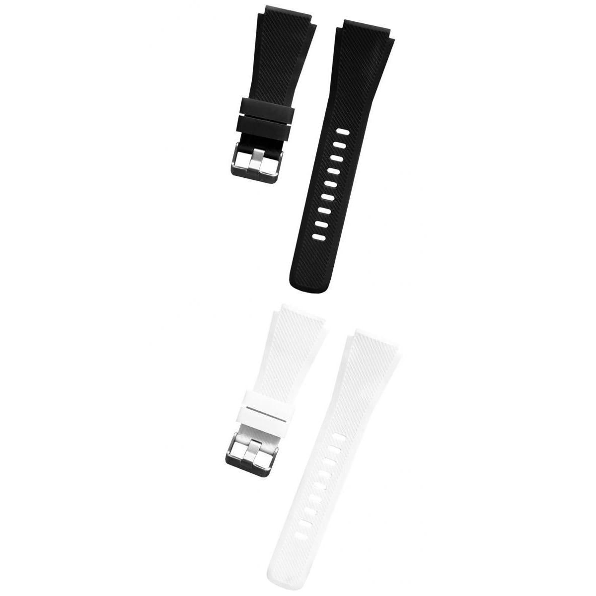 2 Pieces Watch Silicone Band Strap For Samsung Gear S3 22mm Band
