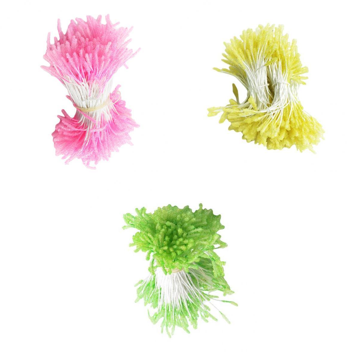 900 Pieces Multicolor Flower Stamens Double Buds Artificial Flower Making