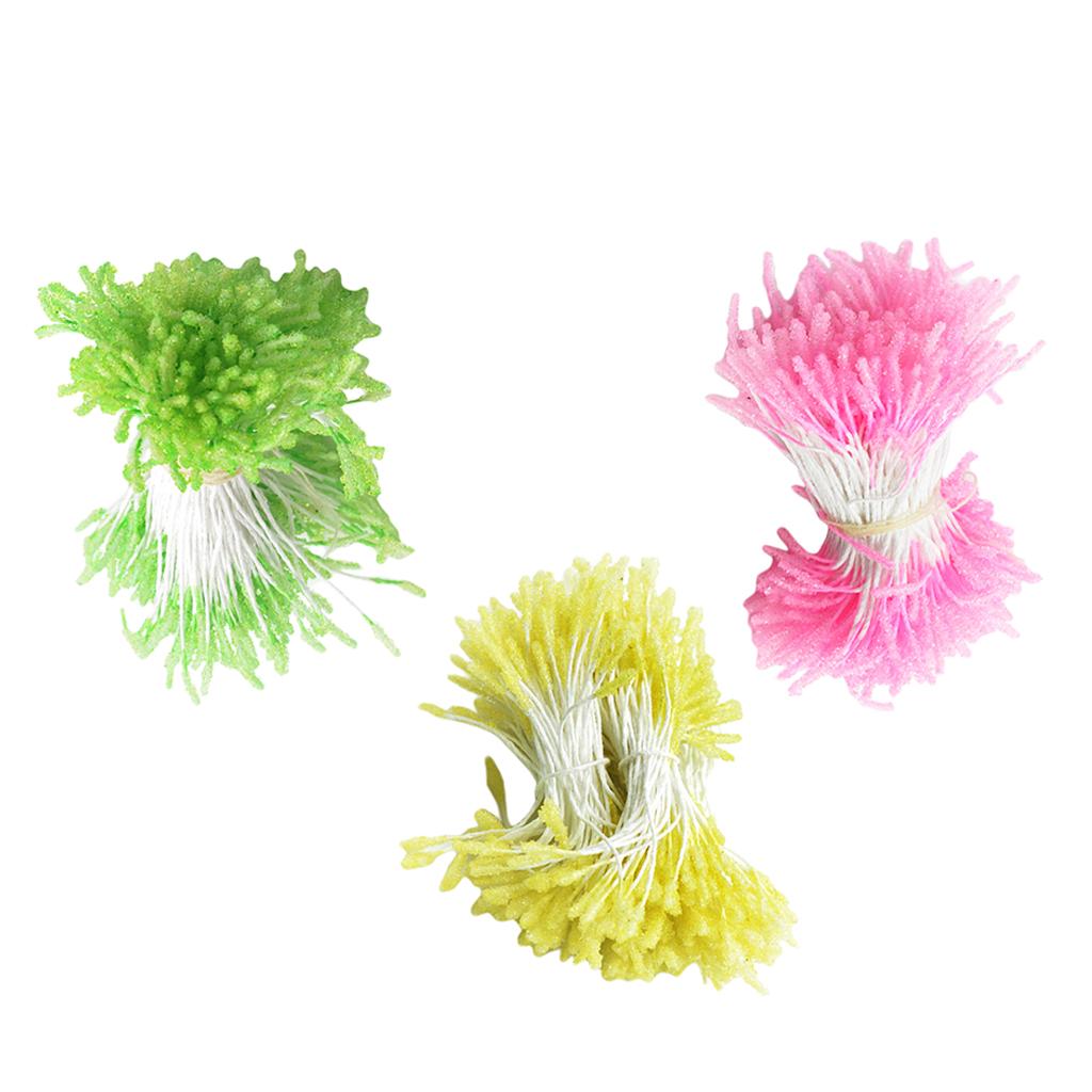 900 Pieces Multicolor Flower Stamens Double Buds Artificial Flower Making