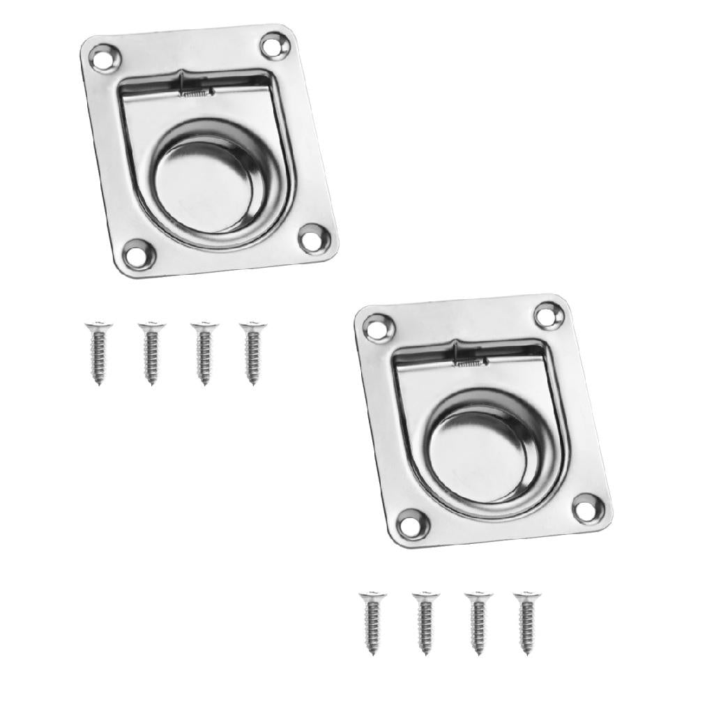 2pcs Stainless Steel Marine Boat Flush Pull Locker Hatch Latch Lift Handle