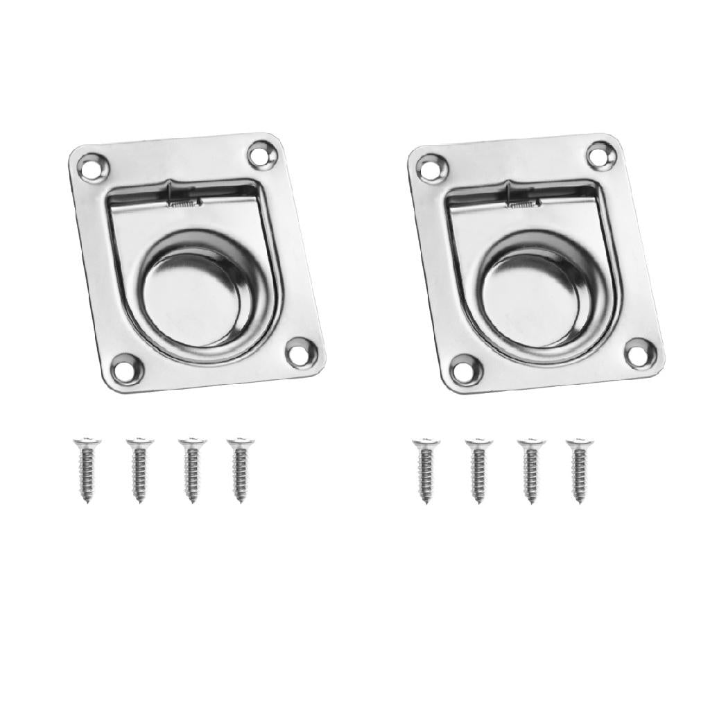 2pcs Stainless Steel Marine Boat Flush Pull Locker Hatch Latch Lift Handle