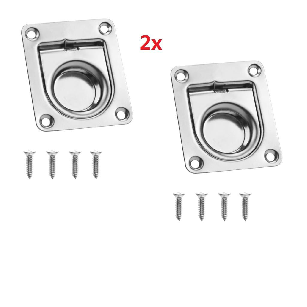 2pcs Stainless Steel Marine Boat Flush Pull Locker Hatch Latch Lift Handle