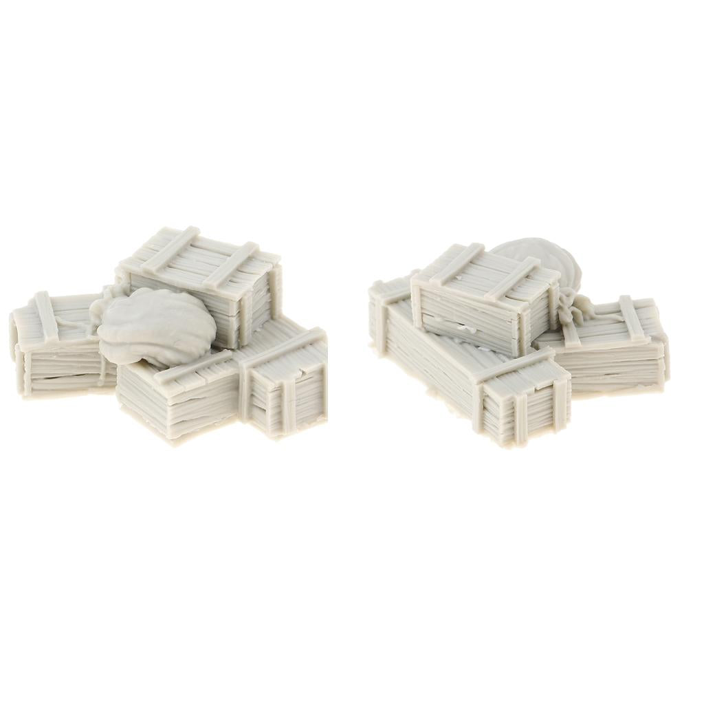 2x 1/35 Resin Soldier Scenario Accessories Ammunition Boxes & Bags Full Set