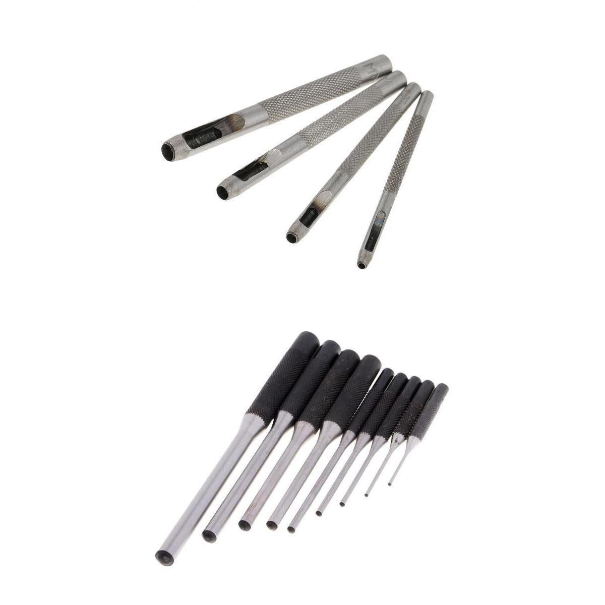 13pcs Leather Tool Set Steel Roll Pin Punch and Belt Round Hole Punch Tool