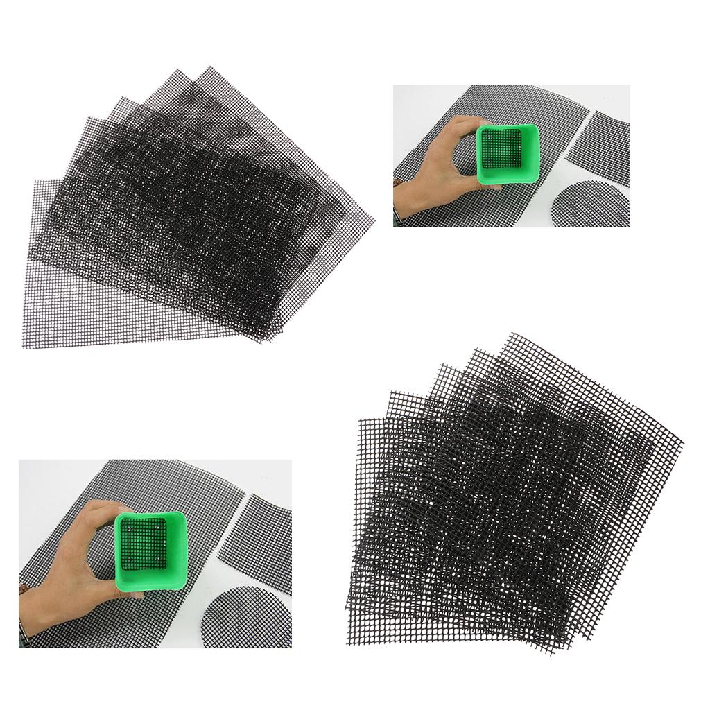 10x Plastic Drainage Mesh Sheet Bonsai Flowerpot Bottom Net Bug Pest Control