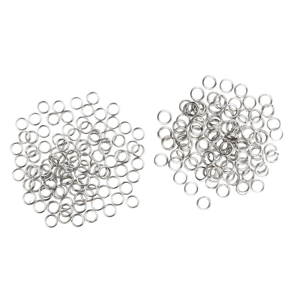 200Pcs Stainless Steel Split Ring Fishing Lure Bait Connector Double Circle