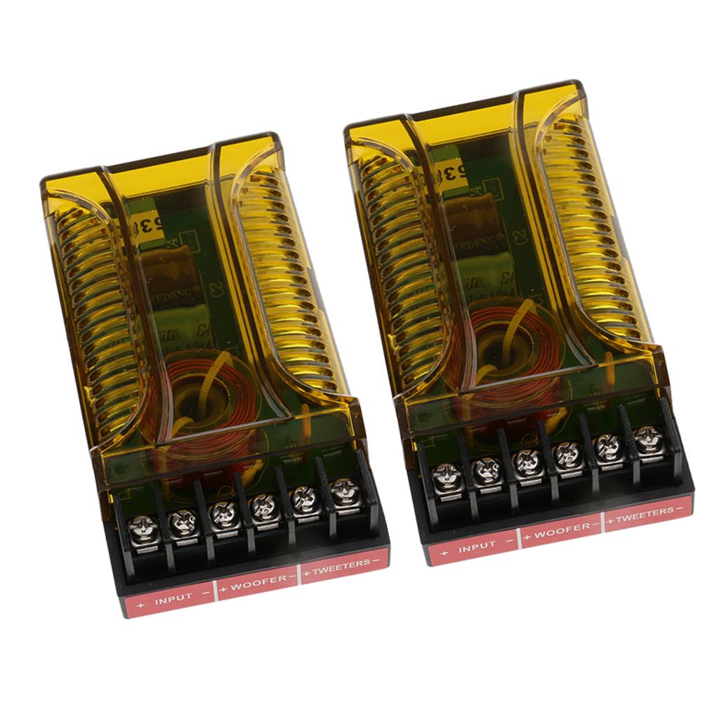 2Pieces 120W 2 Way High-Low Speaker Frequency Divider Crossover Filter