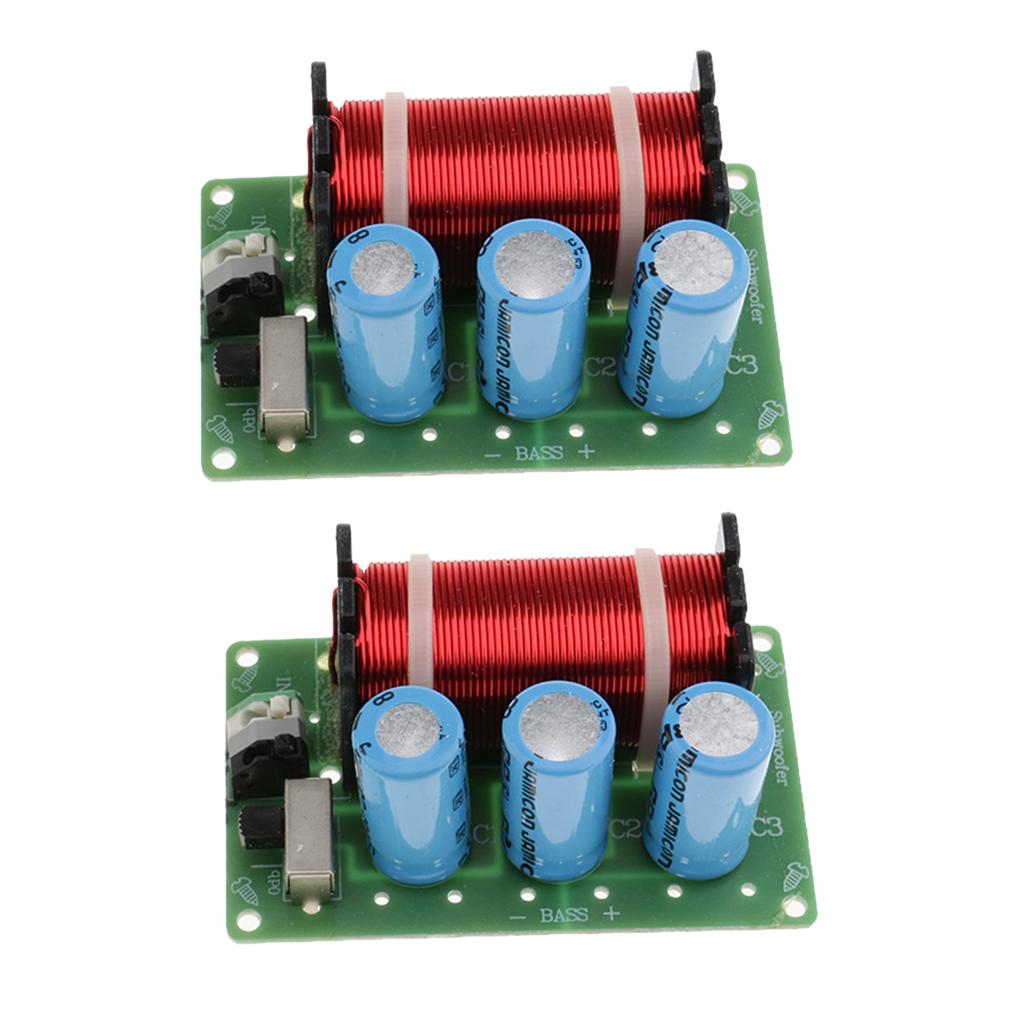 2Pieces 200W Pure Bass Subwoofer Audio Crossover Frequency Divider WEAH-85