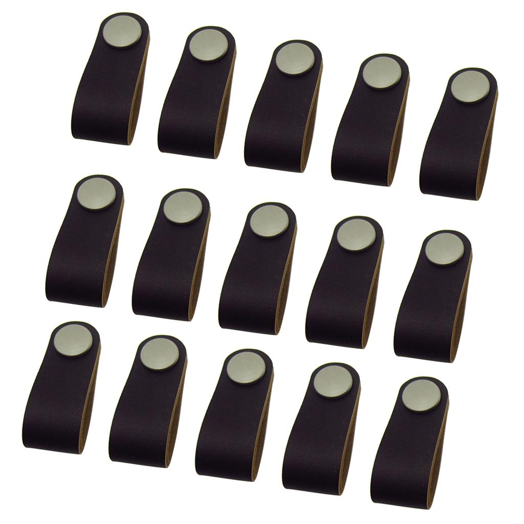 15x Handmade Leather Suitcase Handle Drawer Cabinet Leather Handle Pull Knob