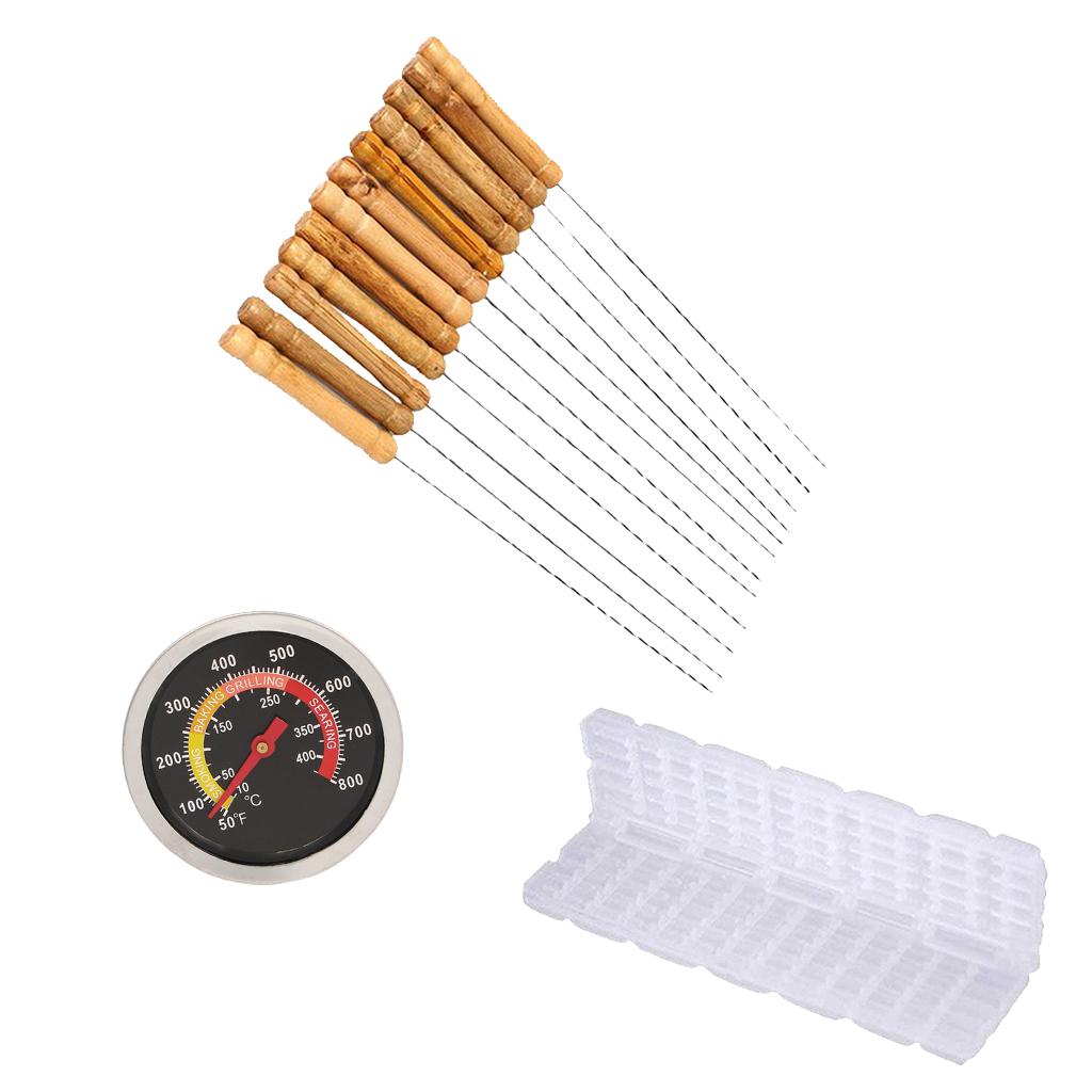 3pcs/set Barbecue Accessories Kit Temperature Gauge Skew Machine Skew Maker