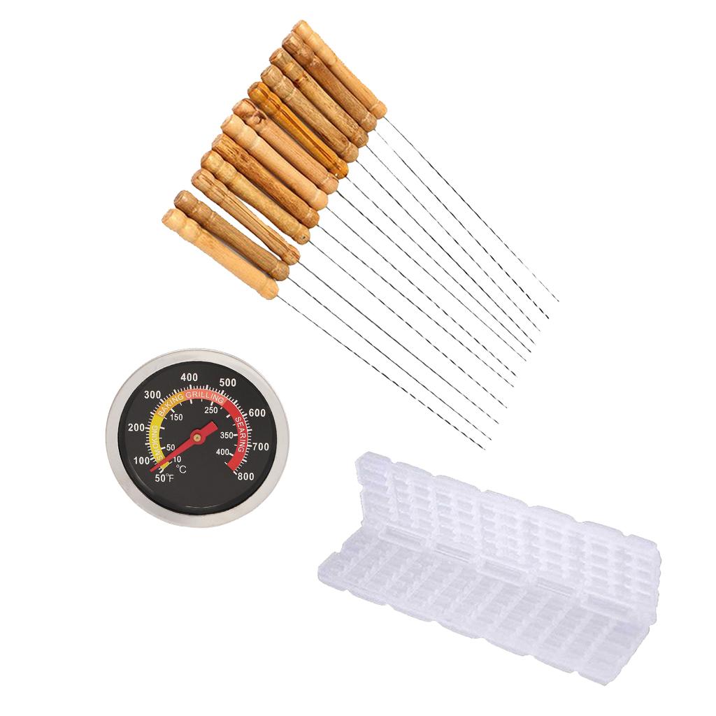 3pcs/set Barbecue Accessories Kit Temperature Gauge Skew Machine Skew Maker