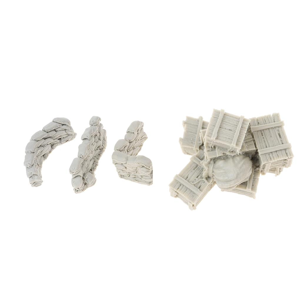 1/35 Resin Figure Resin Boxes and Bags Model Sandbag Walls Combination