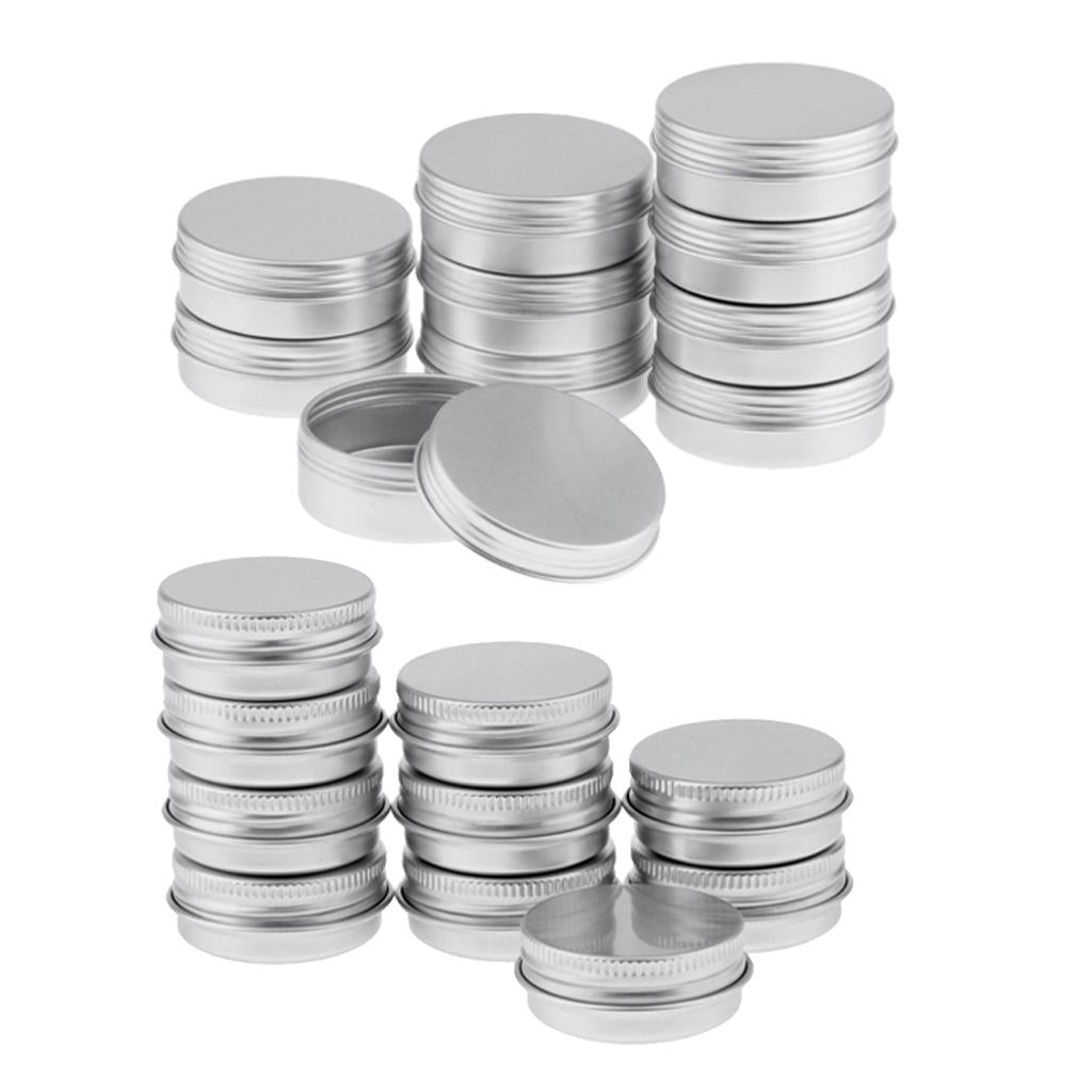 20pcs 15/25ml Aluminium Lip Balm Tin Pot Cosmetic Cream Jar Bottle Container