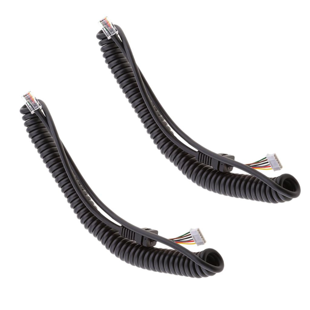 2Pieces Microphone Cable Cord For Yaesu FT7800/FT8800/FT8900/FT7900/FT1807
