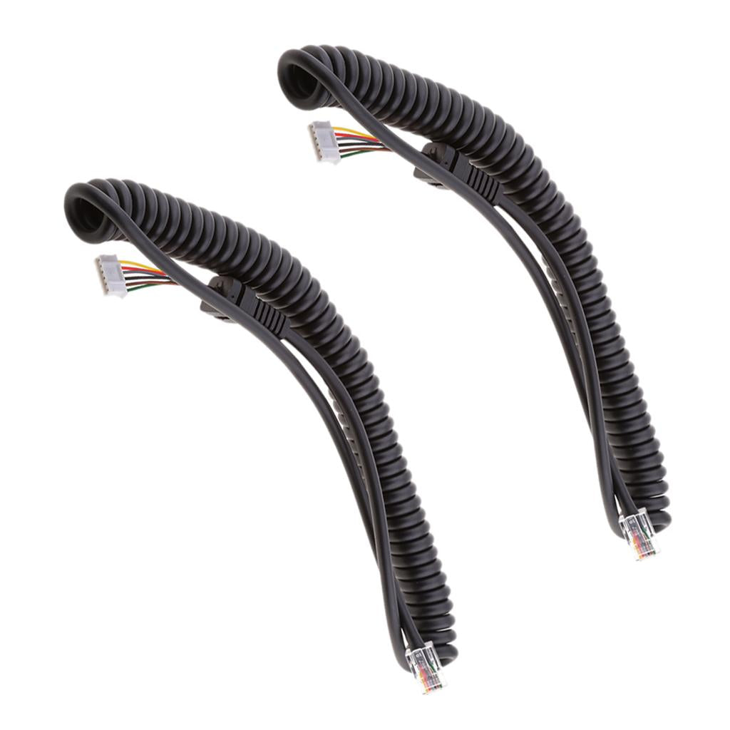 2Pieces Microphone Cable Cord For Yaesu FT7800/FT8800/FT8900/FT7900/FT1807