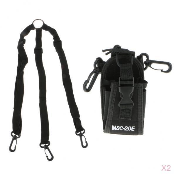 2Piece Walkie talkie Radio Holder Holster Case Pouch Bag for GP328 GP88 GP68