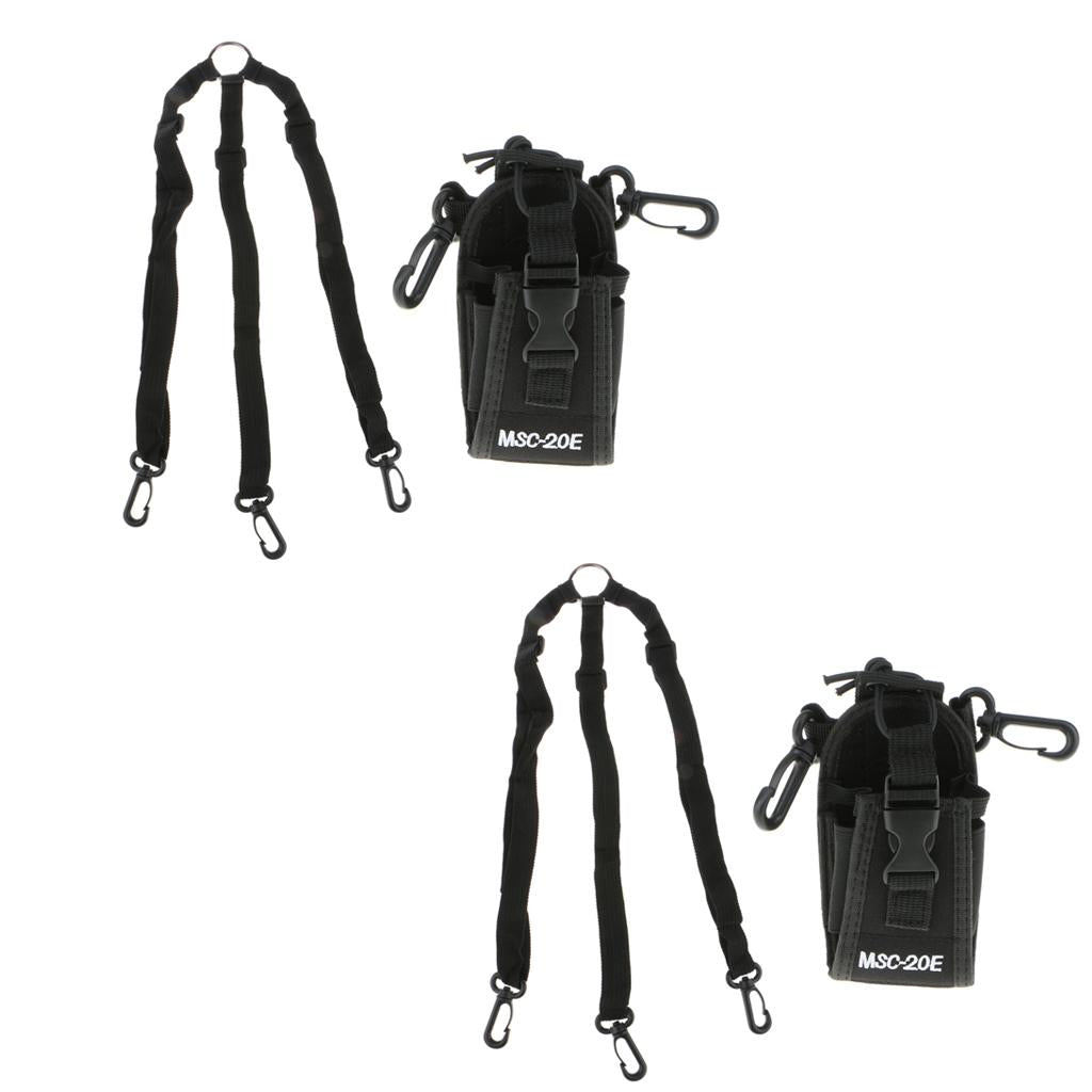 2Piece Walkie talkie Radio Holder Holster Case Pouch Bag for GP328 GP88 GP68
