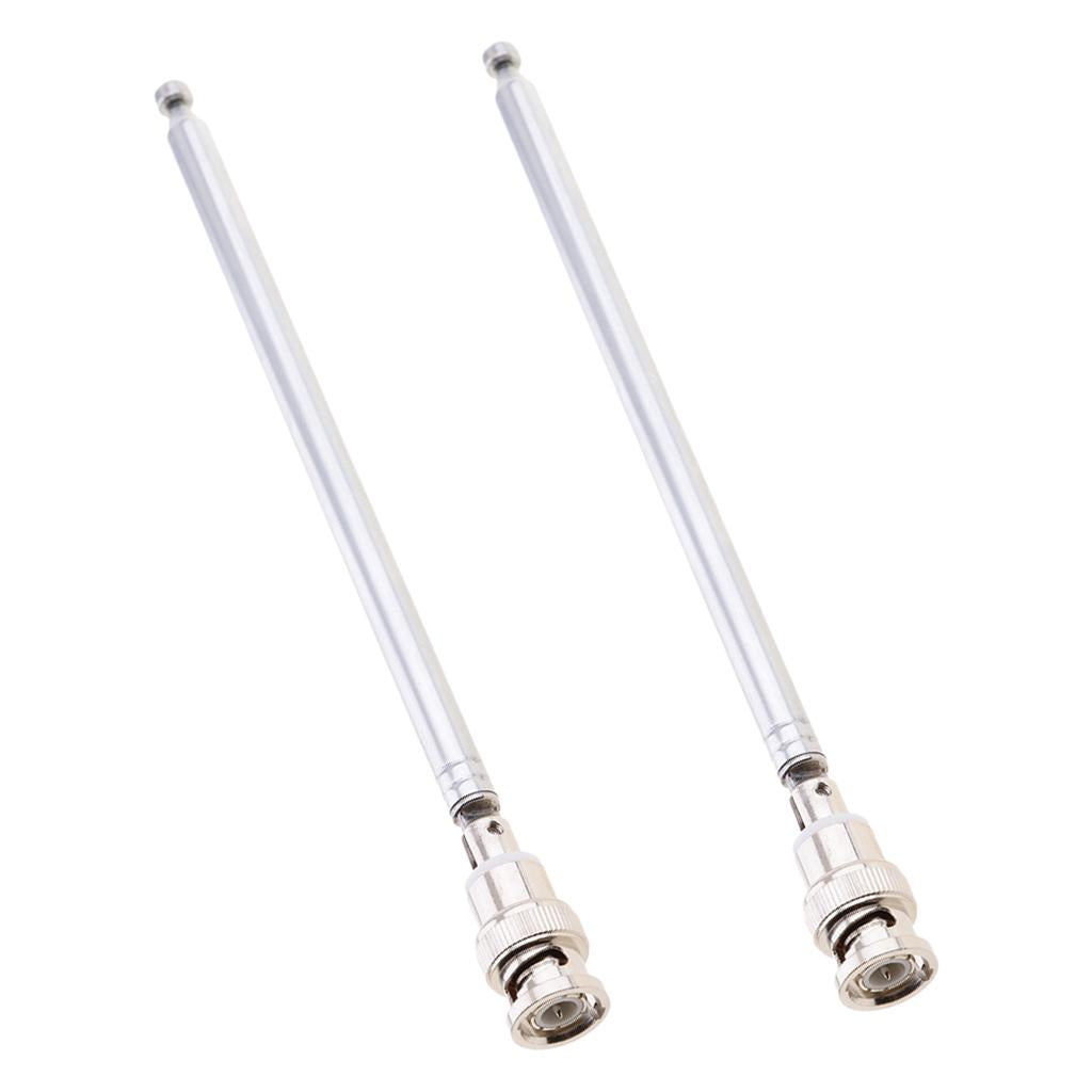 2Pieces 7 Sections Telescopic Antennas w/BNC Connectors for Radio Scanner