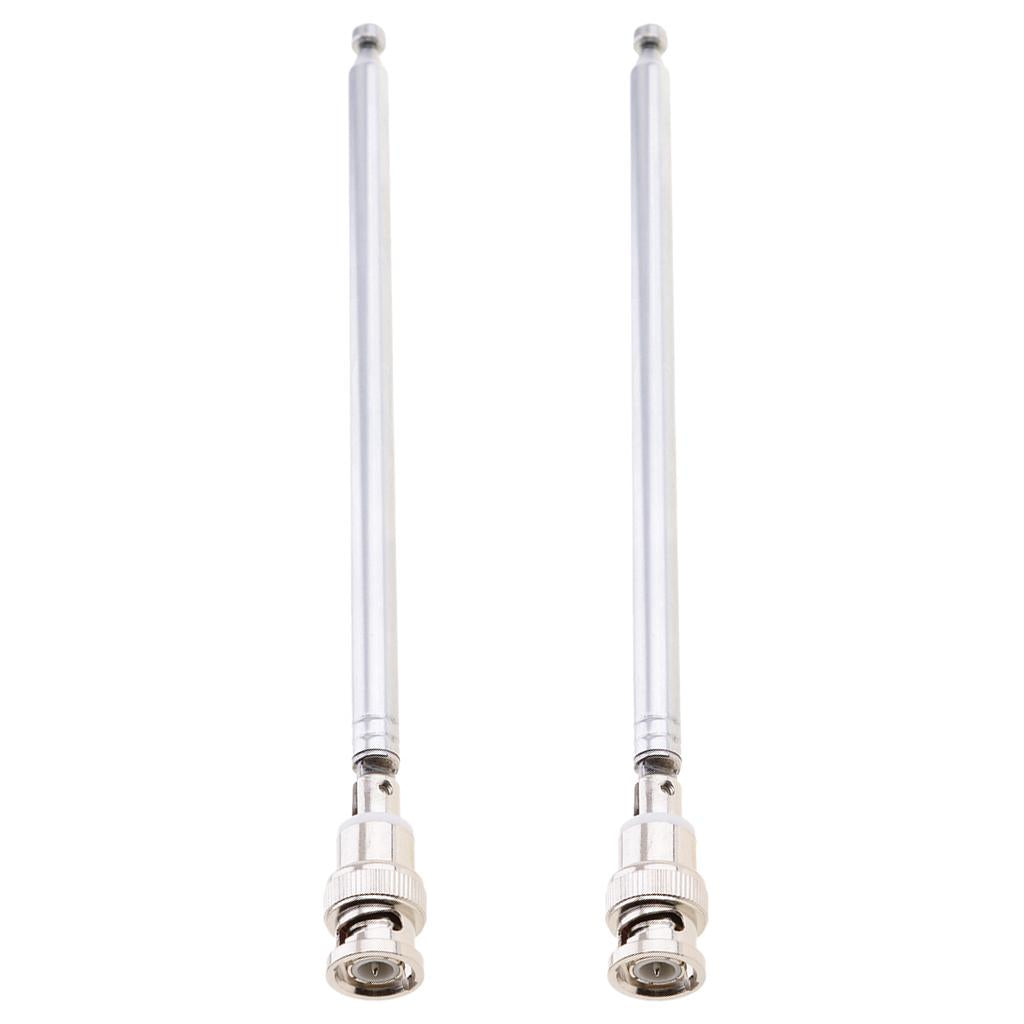 2Pieces 7 Sections Telescopic Antennas w/BNC Connectors for Radio Scanner