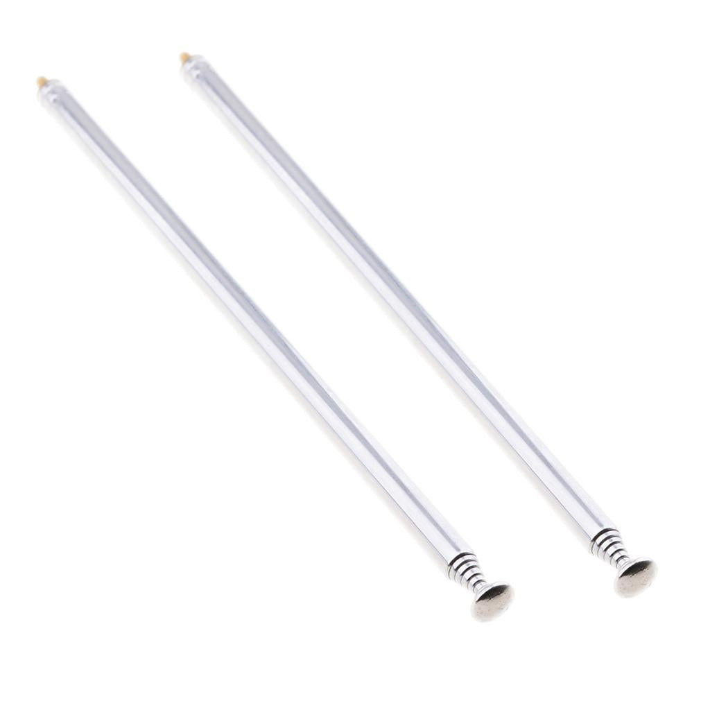 2Pieces 7 Sections Telescopic Antennas M3 Male Thread for Portable Radio TV
